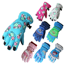 2-10 years old childrens ski gloves waterproof warm cold outdoor thickened baby skating boys and girls cartoon gloves