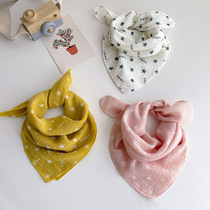 Baby outing gauze five-pointed star cotton and linen childrens scarf for men and women spring and autumn thin silk scarf small square scarf baby triangle