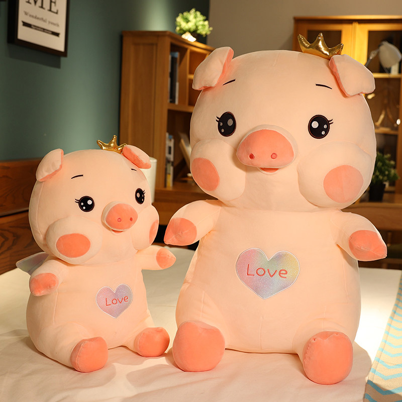 Cute piggy wool suede toy big paparazzi cuddled with sleeping holding pillow bed girl doll ultra soft cloth doll cute