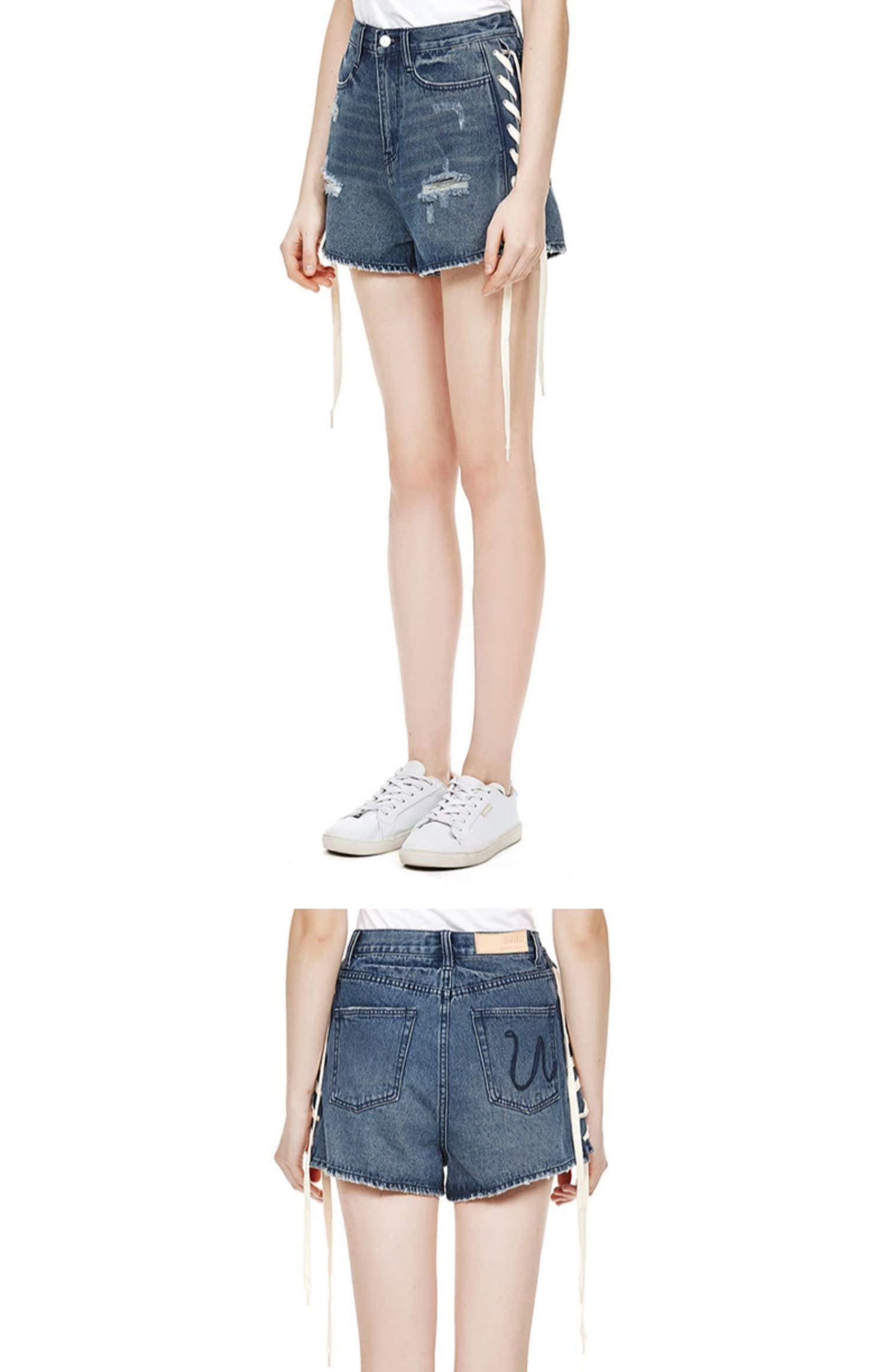 DƯỚI GARDEN Quần short denim nữ 2019 hè mới tự canh quai cũ 9301XAC - Quần short quần lửng nữ hàn quốc