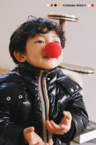 Bean a few mothers foreign atmosphere color side down jacket baby coat boy girl thick coat tide