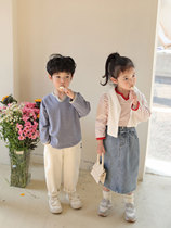 Beans A Few Moms Girls Striped Undershirt 2022 Spring Dress New Korean Version Children Long Sleeve T-Shirt Baby Hooded Blouse