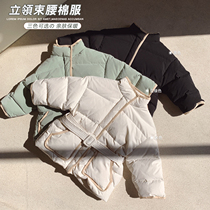 Doudou mother childrens collar waist cotton padded padded jacket boys and girls loose cotton clothes tide
