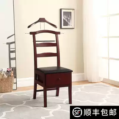 Ruizen home American Wood all solid wood office Hotel coat rack suit rack bedroom with shoe change stool