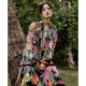 Women's clothing 2023 new French style retro light familiar royal sister floral dress niche design loose temperament goddess fan