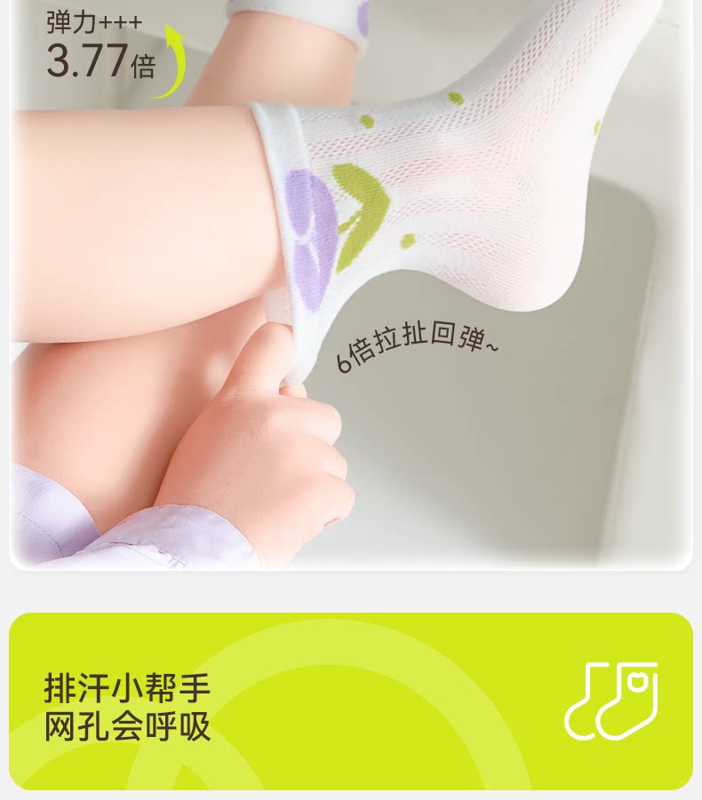 【100%棉】女童袜子夏季薄款纯棉透气网眼袜儿童女宝秋季宝宝童袜 — 15