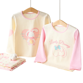 Mianqi xiong girls' pajamas pure cotton spring and autumn home clothes