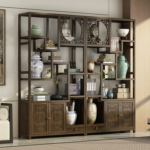 Стойка Bogu из цельного дерева, китайский чайный шкаф, чайная комната, чайный сервиз, стеллаж для хранения Duobao Pavilion, стеллаж для выставки товаров чайных товаров, стеллаж для выставки товаров для чайных чашек