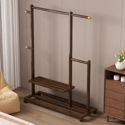 Вешалка для одежды, напольная передвижная вешалка для одежды для спальни, прикроватная вешалка для ночной одежды, вешалка для одежды из нетвердого дерева