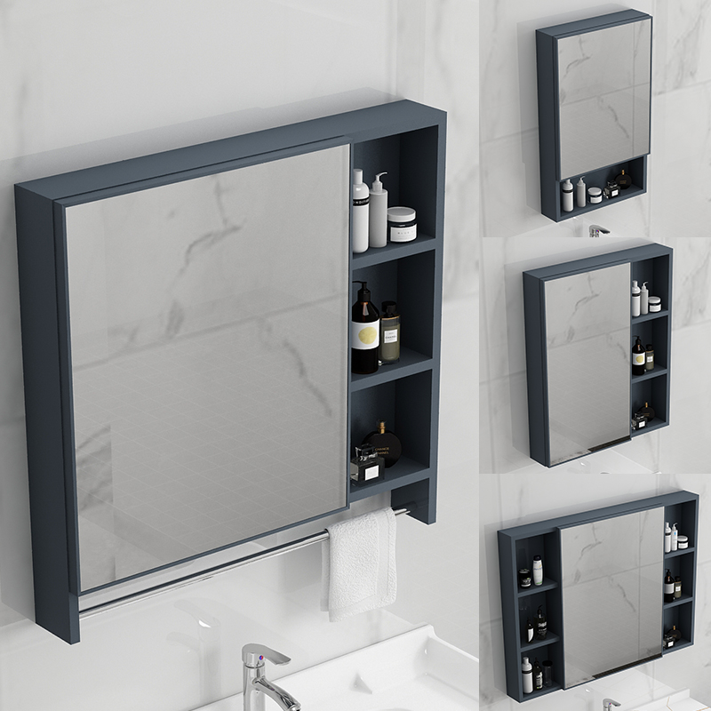 Nordic mirror cabinet mirror box space aluminum bathroom cabinet combination separate storage box toilet wall storage mirror