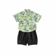 Children's suit fresh printed boys summer suit two-piece set