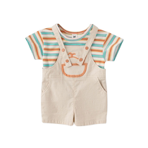 Vêtements dété Vêtements dété Garçons Bao Été manches courtes Deux sets 1 Une fille de 3 ans avec un pantalon air étranger Vêtements pour enfants