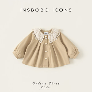 INSbobo女童外套2025秋季新款儿童洋气风衣宝宝流行秋冬款外套潮