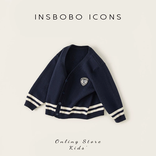 Детский трикотажный свитер для мальчиков, кардиган, весенняя детская куртка, тренд сезона