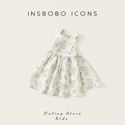 INSbobo Летнее платье, юбка, летняя одежда, детский наряд маленькой принцессы для девочек, в цветочек