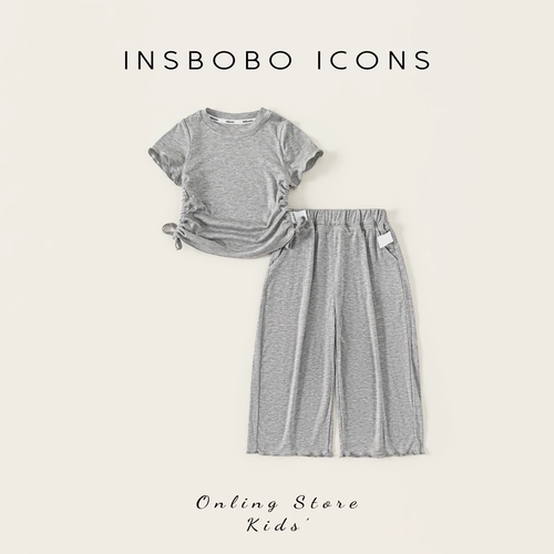 INSbobo Детский комплект для девочек, короткий рукав, детская одежда