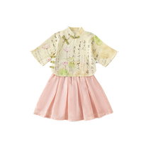 INSbobo Girls Suit 2024 Spring and Autumn New Girl Tang Suit Two-piece Set Fashionable New Chinese Style Girls Clothes