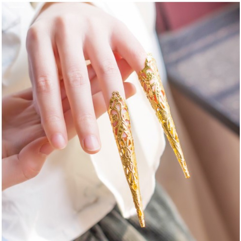 Nail Covers, Wearable Manicure, Fake Long Nails for Concubines, Queen, Ancient Simple Accessories, Finger Tips