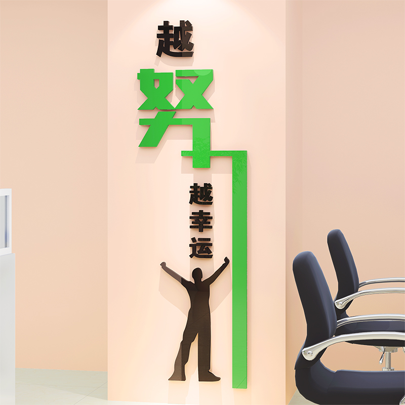 3D stereo acrylic wall stickers company corporate unit office culture wall wall a inspirational sign today