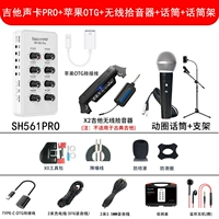 Звуковая карта+Apple OTG+Беспроводная пикап+микрофон+рама микрофона