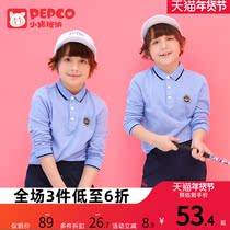 Boy POLO long-sleeved child T-shirt pure cotton child t-shirt swing short-sleeved child turn over and receive polo shirt
