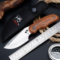 Outdoor straight knife high hardness anti-body military-style knife long field survival special war army knife with small knife open edge sharp