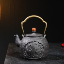 Songlinwai Yixing Purple sand kettle Japanese relief kettle Purple Sand cooking teapot Large capacity 1 7-liter beam-carrying pot