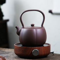 Songlinwai Yixing Purple Sand kettle Handmade lotus petal bag pot Electric pottery stove tea maker Household beam pot
