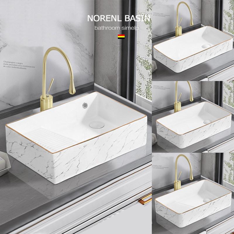 Washbasin Light Lavish Ceramic Washbasin With Washbasin With Washboard Wash Basin-Taobao on the lower basin side launching washing machine on the Nordic stage