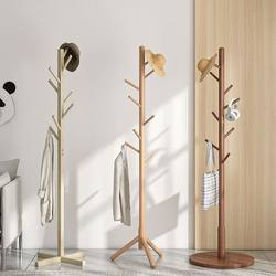 Solid Wood Floor Hanger For Home Bedroom Coat Rack Entry Door Small Multifunctional Bedside Wall Clothes Rack