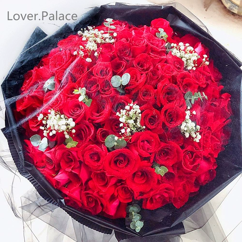 99 Красная розовая букет цветы рождения доставляются в Пекин, Шанхай, Гуанчжоу, Шэньчжэнь Ханчжоу Вухан Ухан Тонгчэн.