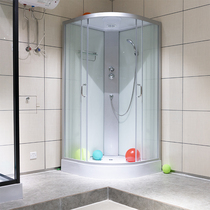 New Spyker shower room Integral one-piece arc fan-shaped glass sliding door partition Steam bath room Bath room Household