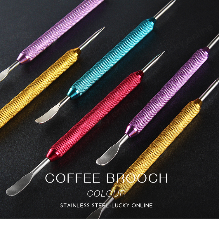 Blue purple red gold coffee flower needle 304 stainless steel fancy crochet painting flower carving flower needle making flower cup