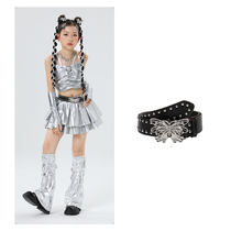 Childrens jazz dance accessories willow nails trend fashion punk style wide belt personality black versatile butterfly belt trend