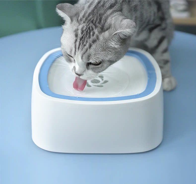Non-wet mouth, splash-proof, anti-tipping, pet buoyancy water bowl, pet drinking water