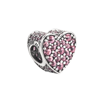 (Self-operated) Pandora Pandora bracelet beaded light luxury fashionable pink dazzling heart 792069PCZ
