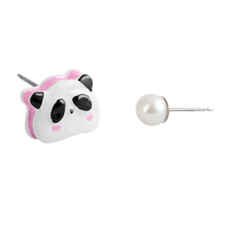 (Self-operated) OSEWAYA earrings for women panda pearl asymmetrical earrings versatile earrings Chinese Valentines Day gift