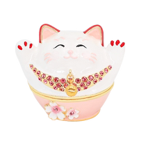 (Self-operated) PICALS jewelry box high-end cherry blossom lucky cat jewelry storage ornaments holiday gifts
