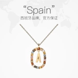 【自营】PDPAOLA西班牙PDPAOLA字母项炼女轻奢高级小众彩色宝石18K金