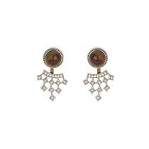 (Self-operated) VITARING tiger eye stone retro earrings for women original niche design simple personalized romantic earrings