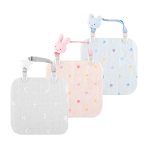 (Self-operated) Aka Craftsmans City Infant and Toddler 100% Cotton Square Handkerchief Holder Clip Terry Small Bibs