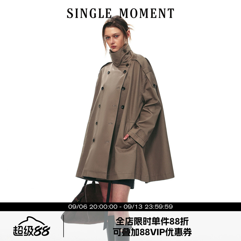 Single Moment 26Aw French Modern Urban Double-Breasted Classic Mid-Length Trench Coat Jacket for Women Single Moment 26Aw French Modern Urban Double-Breasted Classic Mid-Length Trench Coat Jacket for Women