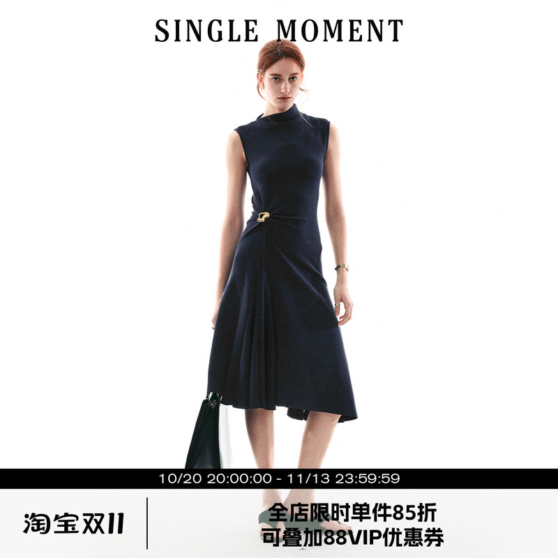 Single Moment 26Ss French Commuter Style Versatile Casual Twist Sleeveless Simple Dress for Women Single Moment 26Ss French Commuter Style Versatile Casual Twist Sleeveless Simple Dress for Women