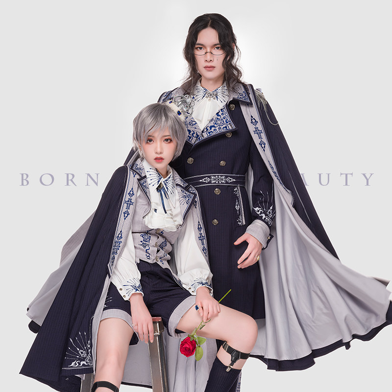 优派瑞谢菲尔德绀灰JSK：👑英伦风军lolita，基佬装王子的梦幻选择 -lolita洛丽塔-淘宝好物网