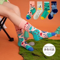 Boy Socks Girl Spring Autumn Cash Socks Children Pure Cotton Midcylinder Socks Ins Windy Winter Students All-cotton Boneless Socks 8