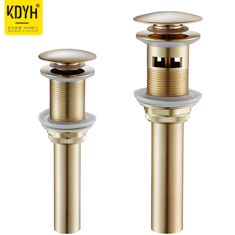 Light extravagant brass wire drawing bounce Drainer Ceramic Basin Water Falling Machine Washbasin Sewer water drainer Deodorant Sewer