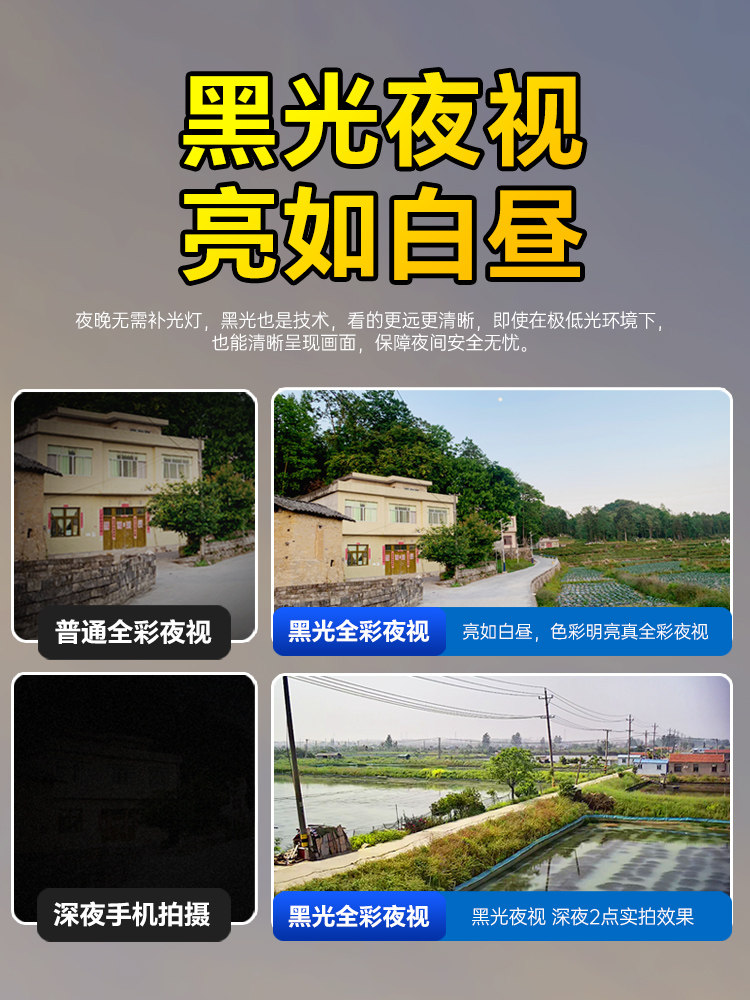 4g Data-Free Solar-Powered Aov Ultra-Black Light Full-Color Night Vision Wireless Surveillance Camera with Mobile Remote Control and Waterproof Feature