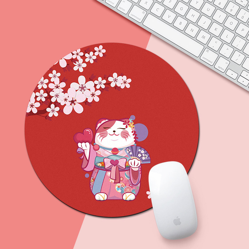 Cartoon cute new thickened round mouse pad wrist guard e-sports custom-made oversized advertising desktop mat