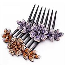 Crystal Flower Leaf Bridal Hair Comb for Girls Crystal Hair