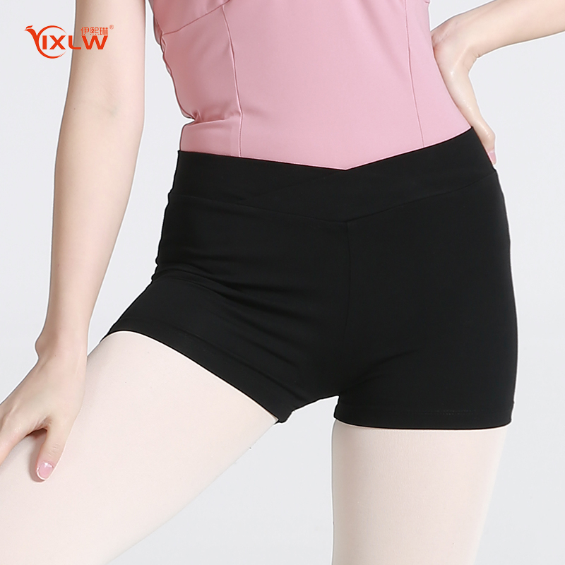 Ballet Practice Adult Women's Body Training Shorts Front Cross Three Points Yoga Fitness Exam Dance Shorts
